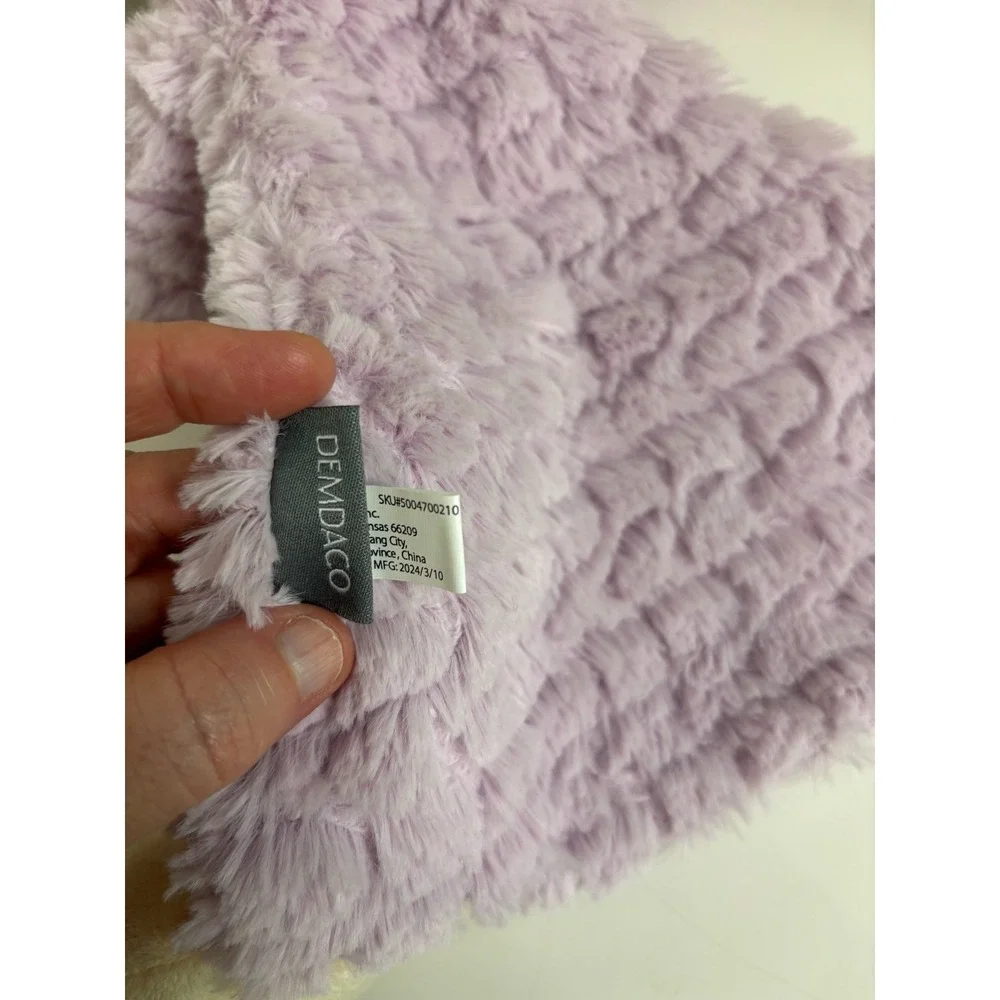 NWT Demdaco Hippo Lovey Plush Rattle Baby Triangle Purple Lilac Nat and Jules